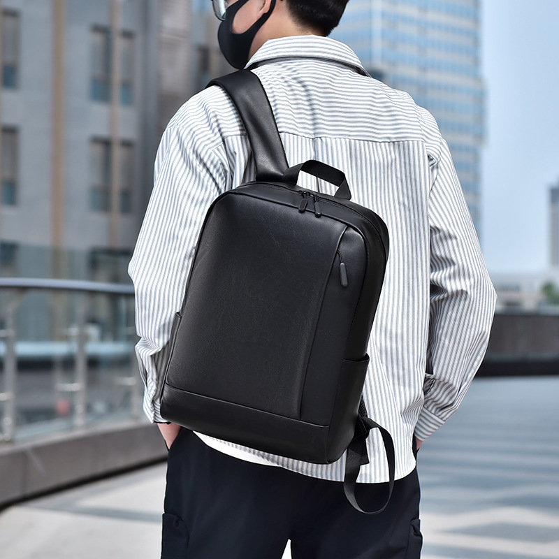 Cross-border Men's Business Backpack Fashion Student Schoolbag Water-repellent Simple Laptop Bag Travel Backpack