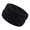 Fleece knitted headband, keep warm demi-season hair accessory with pigtail, helmet, European style