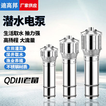 不锈钢QD小老鼠多级潜水泵大流量小型清水泵高扬程深井抽水泵定制