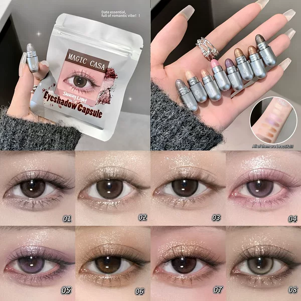 Temu Xiyin TK cross-border bestseller 8-color shimmer eyeshadow cream matte shimmer with fine glitter eyeshadow stage makeup