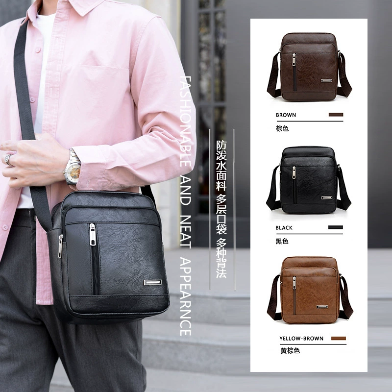 Capacious polyurethane shoulder bag for leisure, backpack, Korean style, high-end