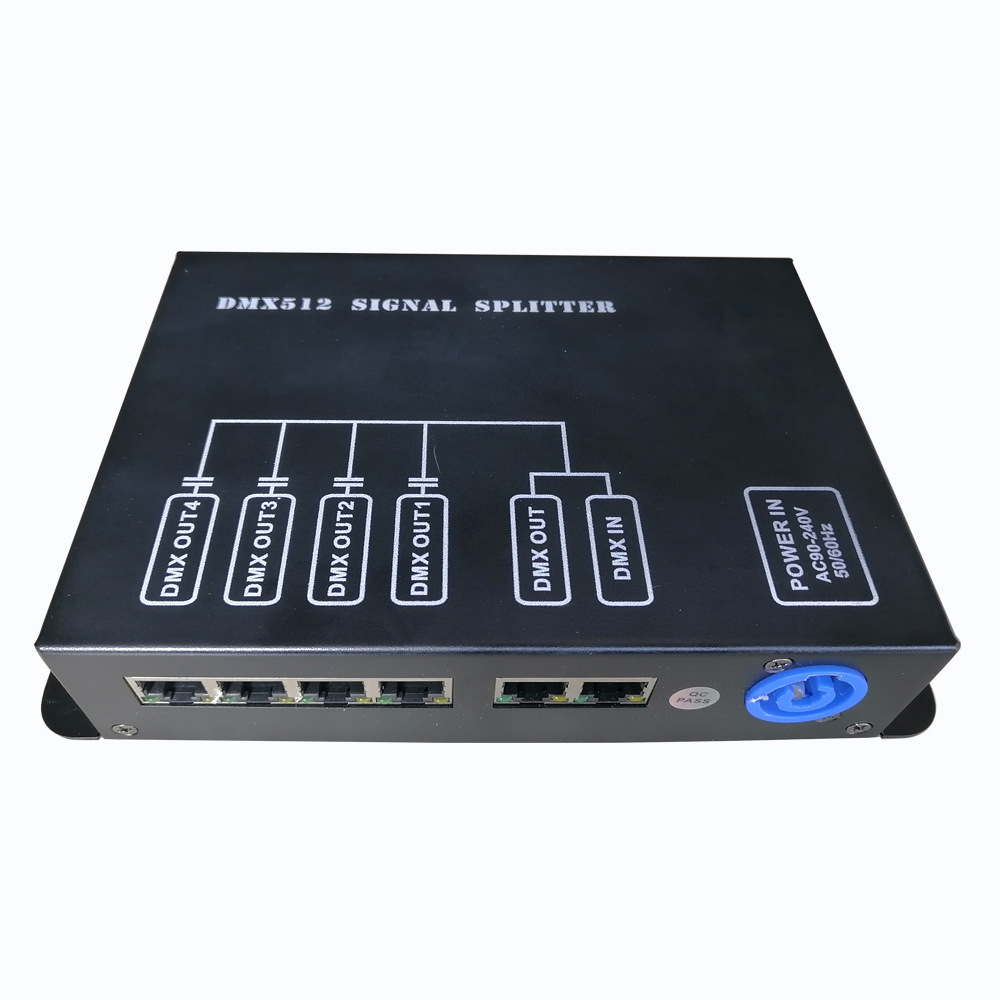 4 방향 RJ45 네트워크 포트 DMX512 신호 분배기 광전 절연 바 램프 이더넷 포트 앰프