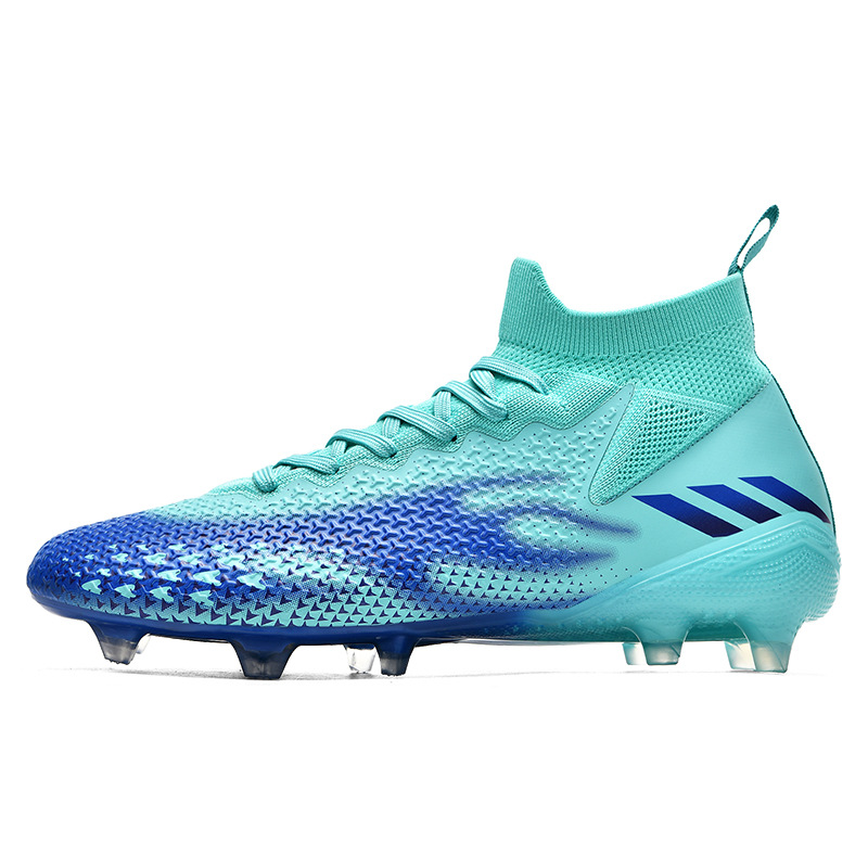 Zapatillas de fútbol de nuevo modelo transfronterizas con tacos largos para hombre y mujer, zapatillas de fútbol de caña alta para jóvenes para competición y entrenamiento en césped artificial.