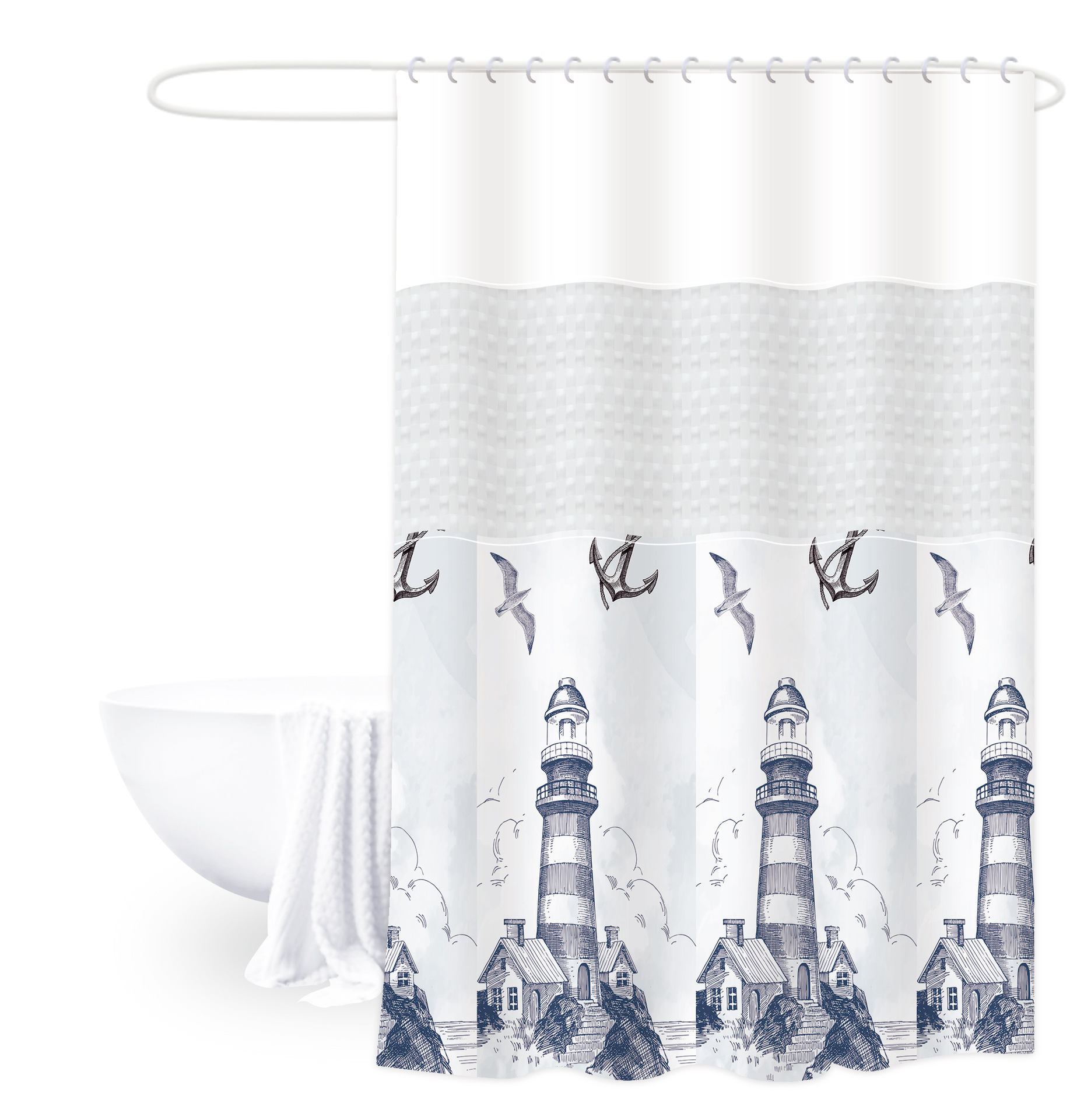 180*200 impresión engrosada de empalme cortina de ducha cortina de baño peva semi-transparente baño impermeable baño partición cortina de ducha