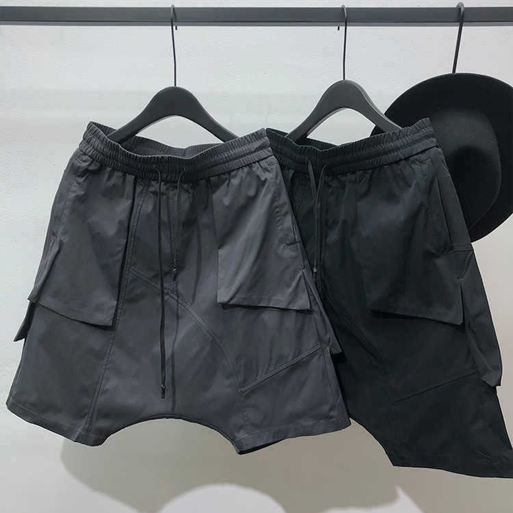 New Multi-Pocket Quick-Dry Parachute Functional Cargo Straight Shorts Men's Trendy Ins Street Style Five-Point Pants