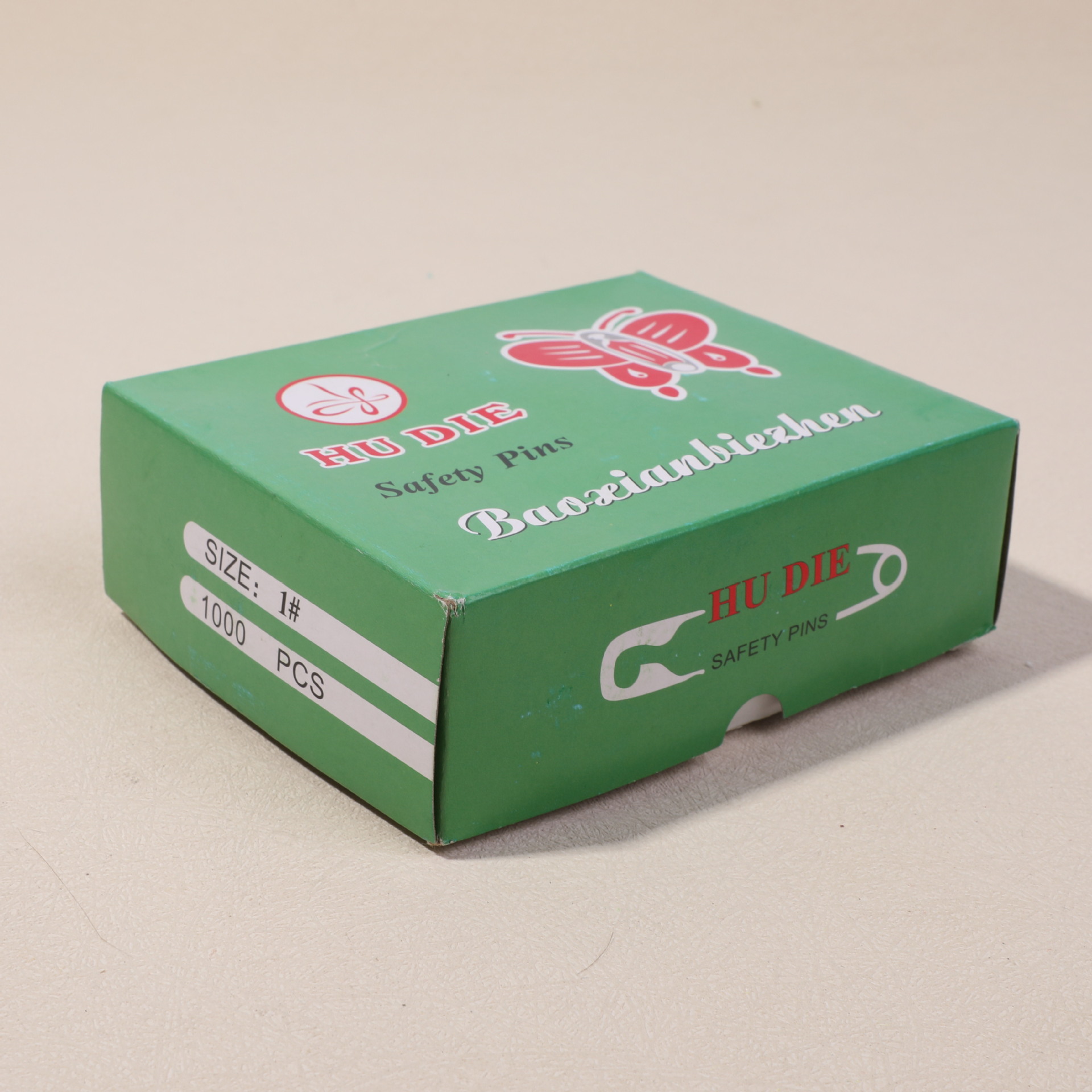 Pin de seguro de seguridad de la marca Butterfly Broche de plata simple anticuado Pin de hebilla de metal niquelado Pin de fijación de etiqueta