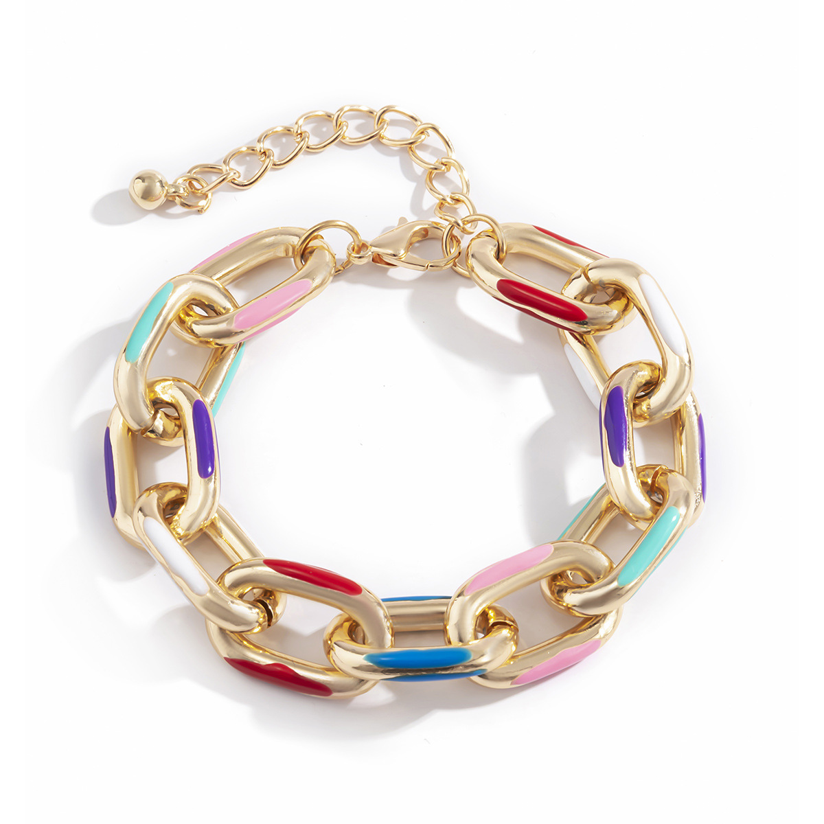 Colorful Dripping Oil Metal Bracelet display picture 5