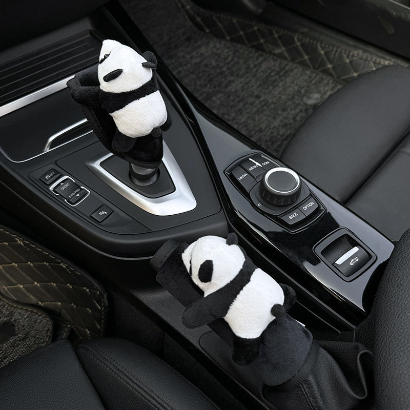 Car Gear Handle Cover Women's Internet Popular Cute Strawberry Bear Doll Car Car Gear Rod Cover Protective Cover Automatic Gear Handbrake Cover