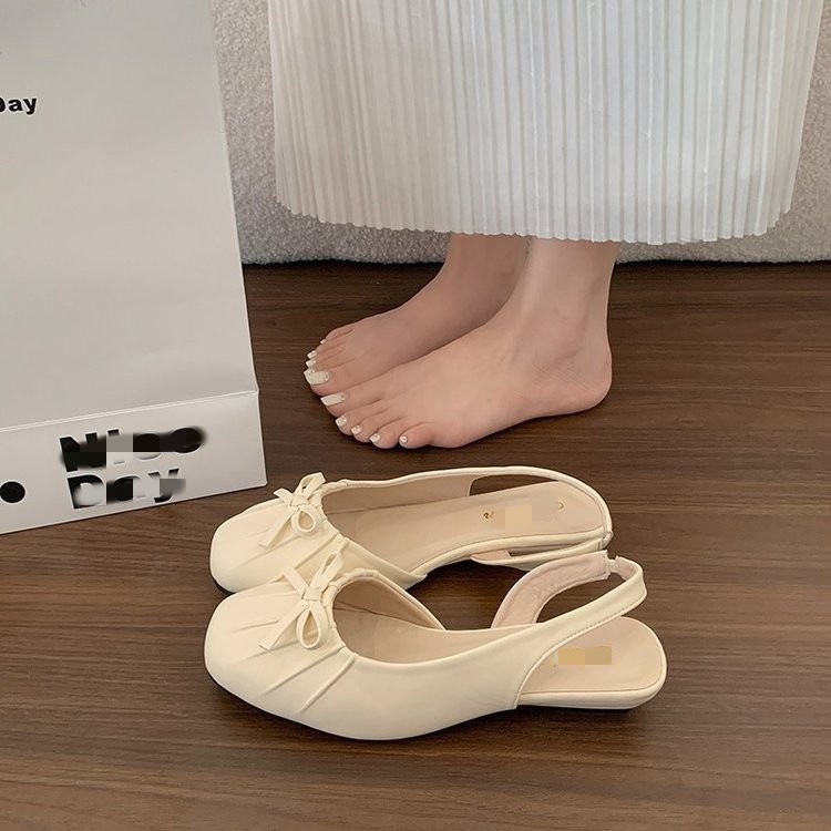 Sandalias de tacones bajos de plata francesas para mujeres 2026 nueva primavera y verano con falda Mary Zhao zapatos de talón alto