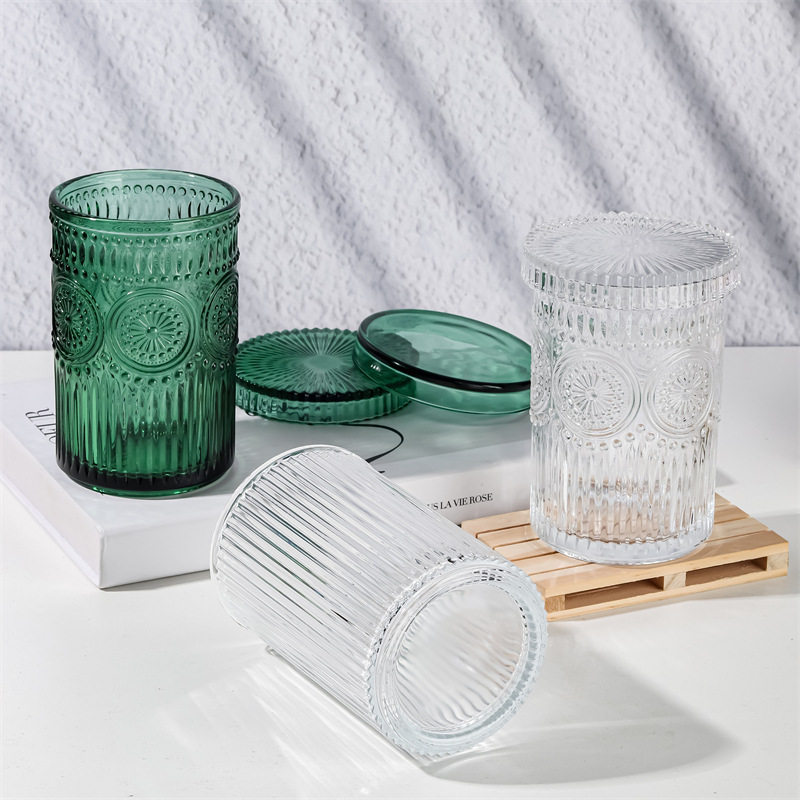 Retro europeo sol de vidrio vertical taza de agua taza de té taza de bebida espesar taza de café casero taza de leche taza de jugo