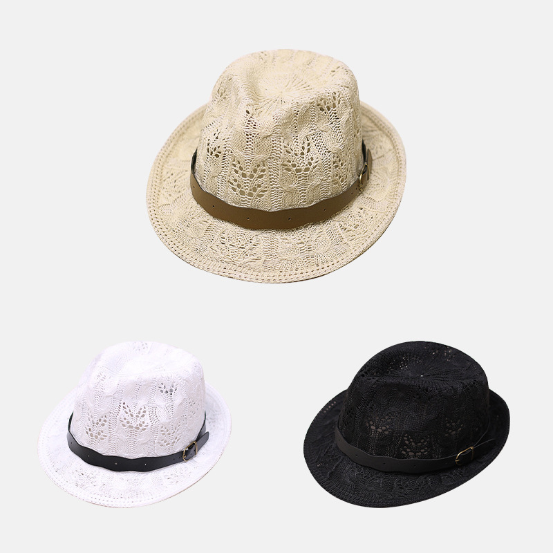 Unisex Basic Solid Color Flat Eaves Fedora Hat display picture 4