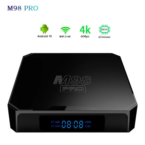 Foreign trade m98 pro set-top box H313 Bluetooth voice remote control 4K HD TV box tv box Android ATV