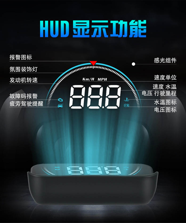 25 Smart Car Hud Head-Up Displays, Universal High-Definition Car Speed Head-Up Multi-Function Projector Obd