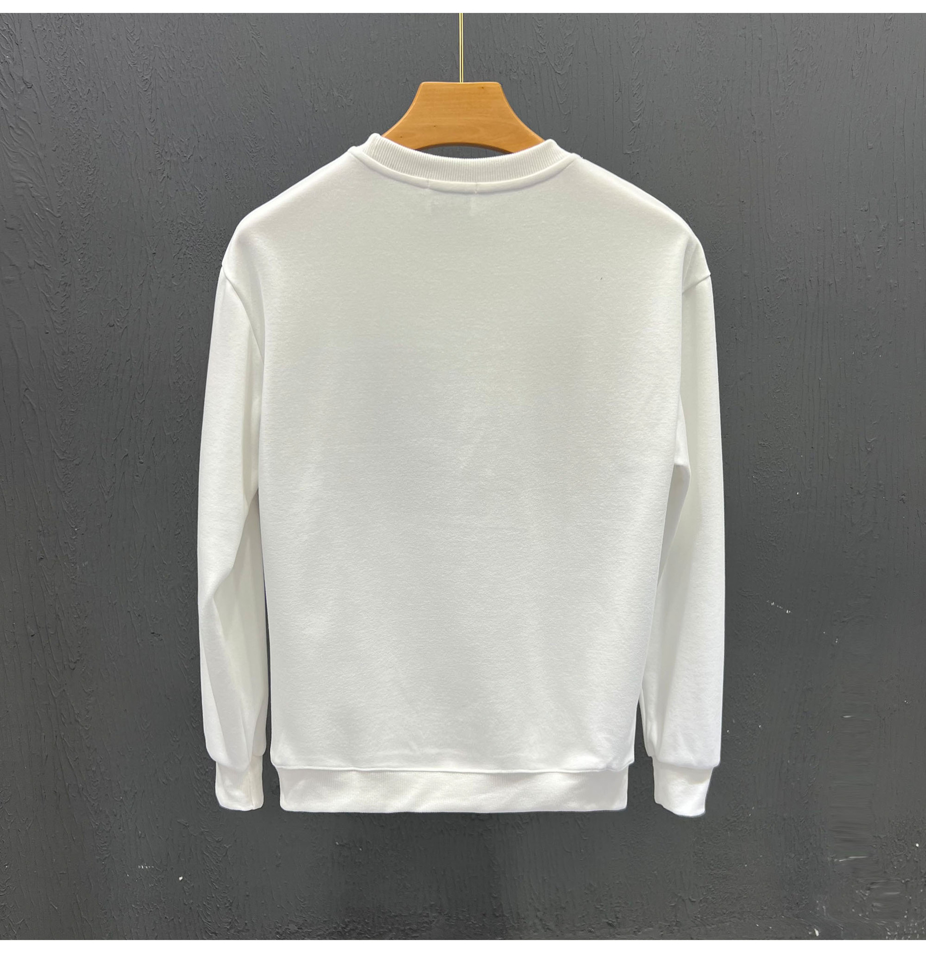 New men's trendy letter hoodie, fashionable versatile long sleeved bottomed shirt, spring and autumn round neck casual_voghion.com