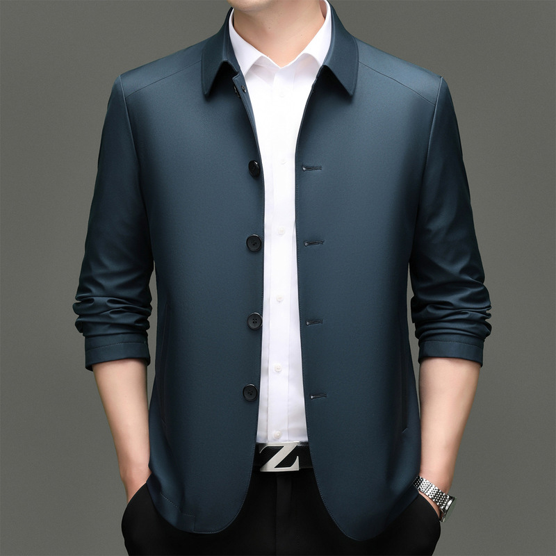 High-end designer men's jacket, classic and simple, suitable for middle-aged men, casual and business style, perfect for spring and autumn High-end designer men's jacket, classic and simple, suitable for middle-aged men, casual and business style, perfect for spring and autumn