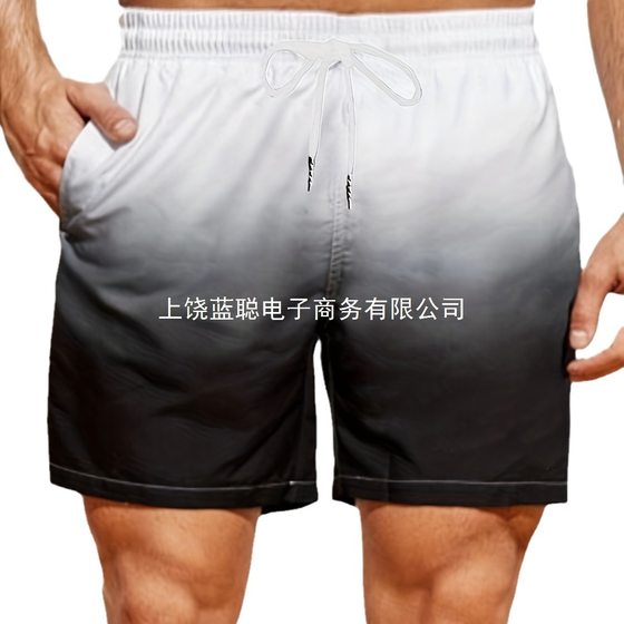 Europe and the United States cross-border 3D digital printing men's casual shorts men's gradient shorts AliExpress Amazon ebay