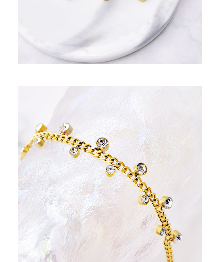 Titanium Steel Material Geometric Pattern Fashion Geometric Titanium Steel Inlaid Zircon Bracelets