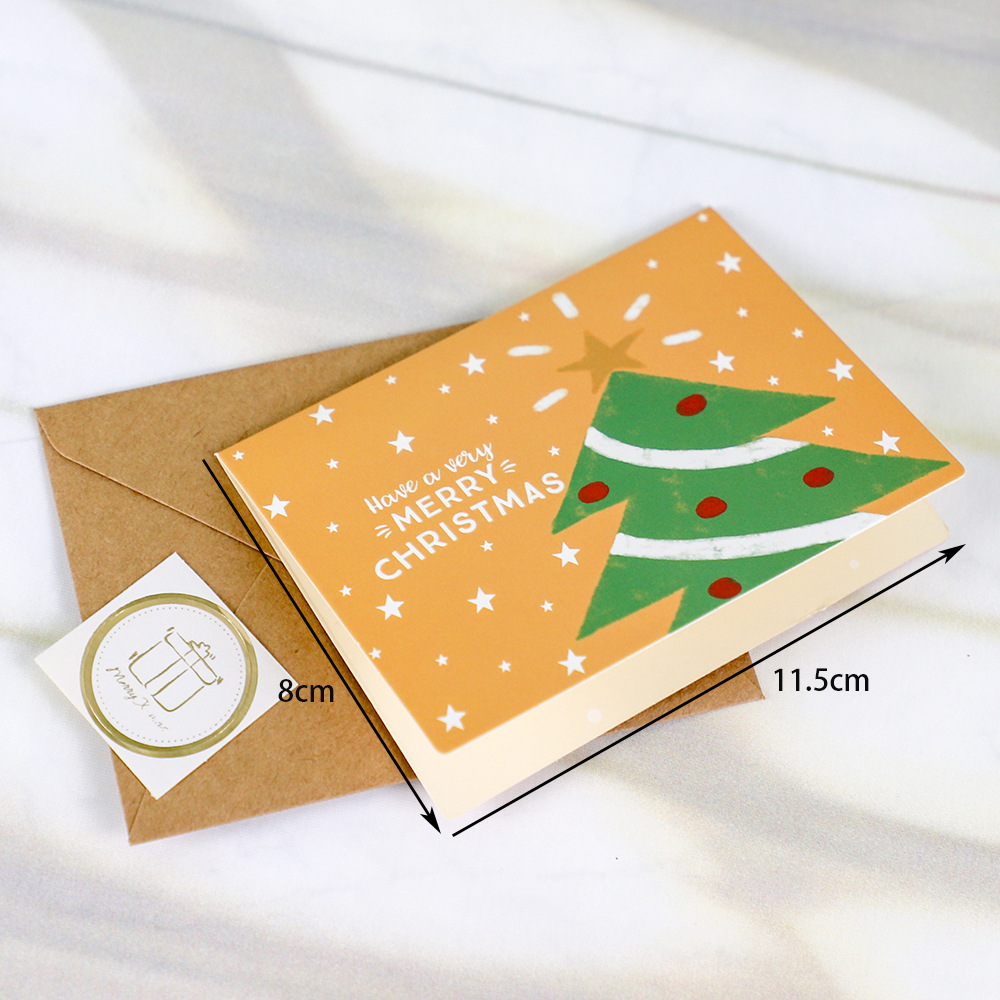 Tarjetas de Navidad escritas a mano Tarjetas de felicitación con sobres Regalos creativos Tarjetas de negocios de dibujos animados retro