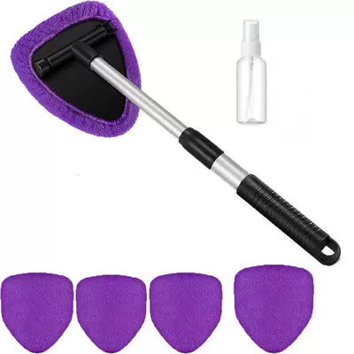 Car cleaning tools – and Dropshipping of Car Windshield - a-set-pentagonal-telescopic-pole-5-purple-cloth-covers-spray-bottle