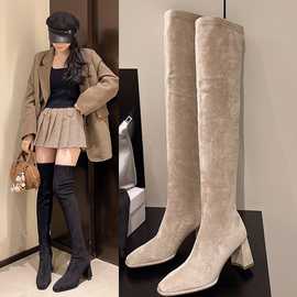 自拍图片大量现货数据好加棉加厚过膝保暖弹力靴支持集采！35-42