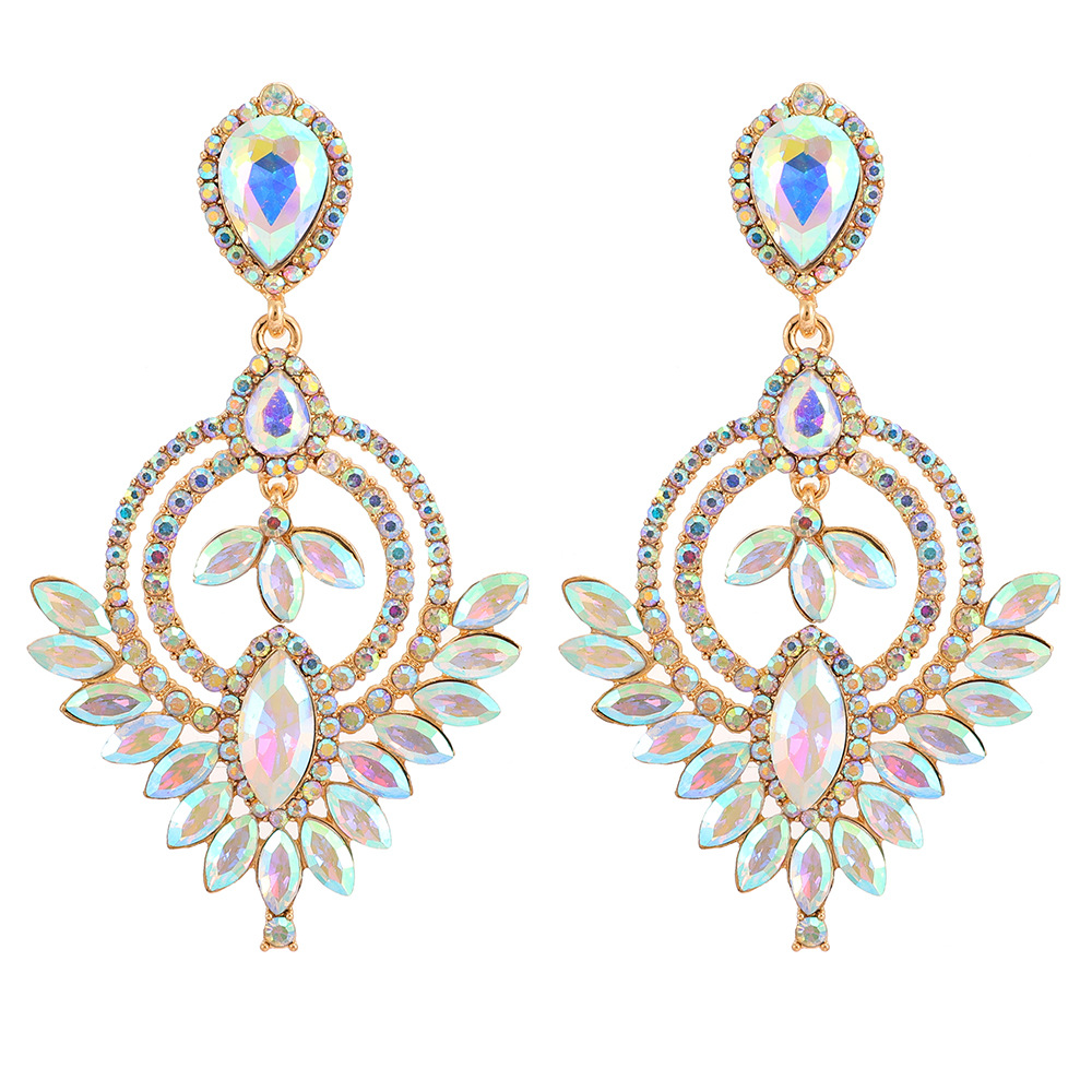 Retro Lady Ethnic Style Water Droplets Rhinestone Inlay Artificial Gemstones Women's Drop Earrings display picture 3