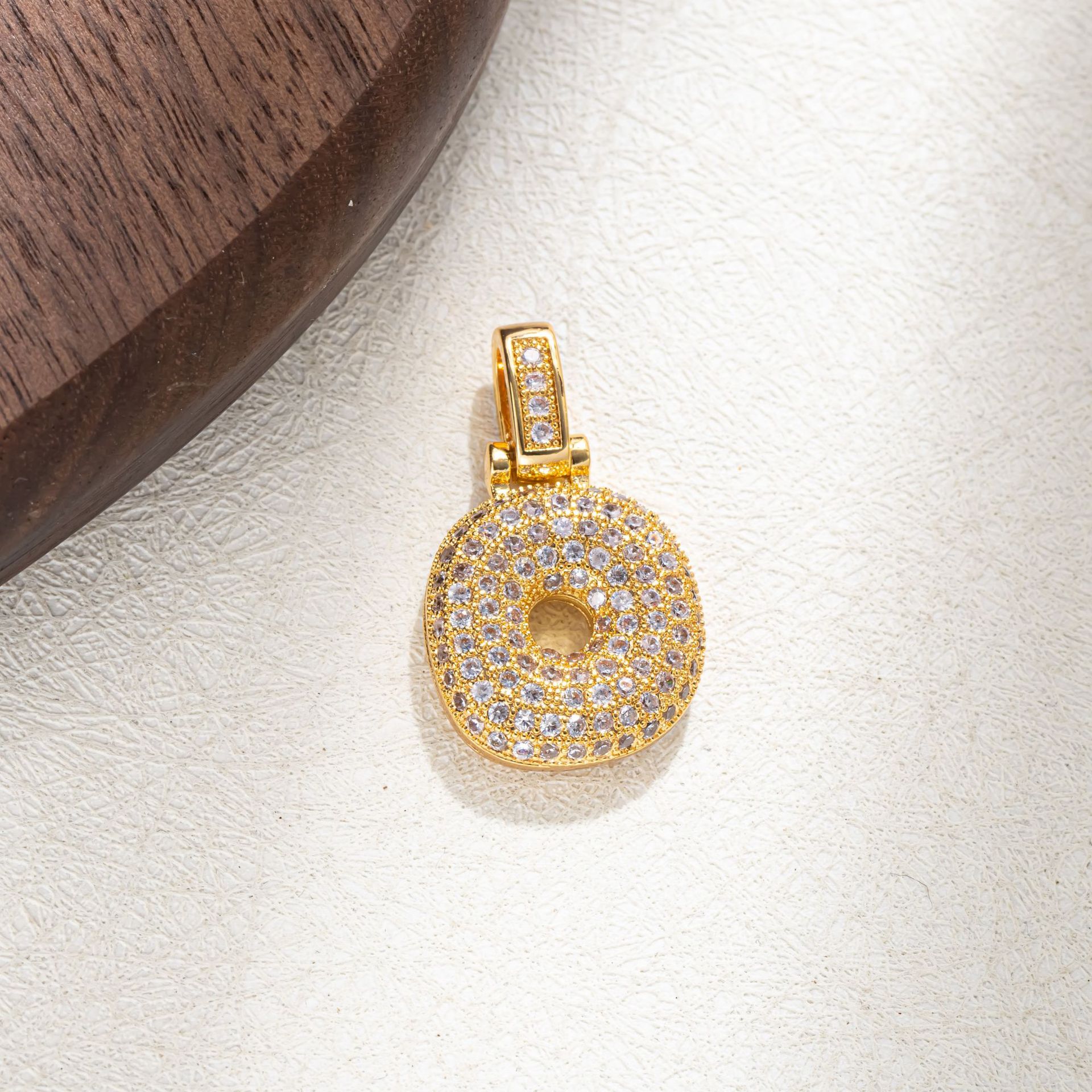 7g Weight Pendant Jewelry Making Type Golden Plated Plating Material Zircon Inlay Material 1 Piece Quantity Casual Occasion Copper Material Letter Pattern Women's Gender Simple Style Style Plating Craft 1 Piece Copper Zircon Letter Pendant 16