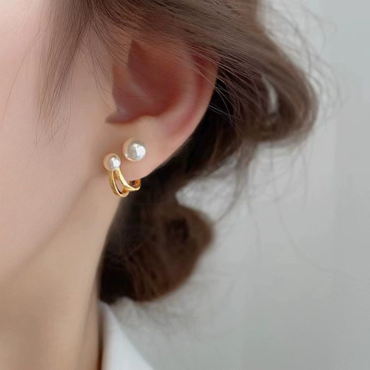 Сережки, образец серебра 925, двойное ношение, интернет-знаменитость, коллекция 2023