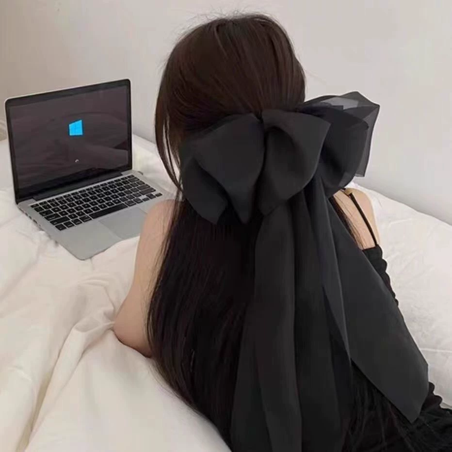 Big cute hairgrip with bow for princess, atmospheric hairpin, hair accessory, high-quality style