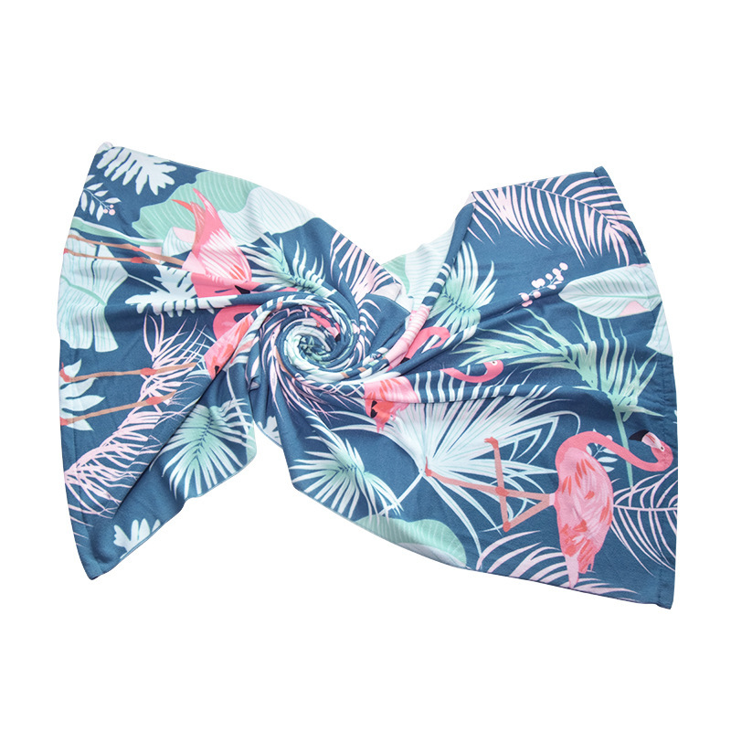 New Flamingo men's and women's soft swimming beach wrap towel absorbent quick-drying travel double-sided active printing towel New Flamingo men's and women's soft swimming beach wrap towel absorbent quick-drying travel double-sided active printing towel