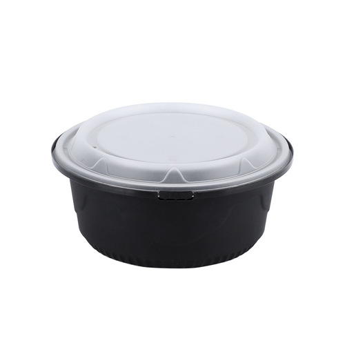 Mingxing Disposable Meal Box Security Lock Fastener Round Fast Food Takeaway Packing Box PP Plastic Soup Noodle Bowl Lunch Box