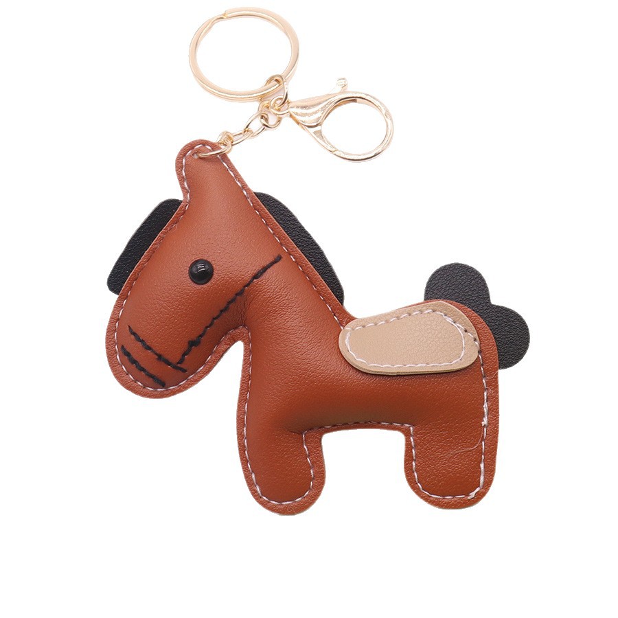 Colgante de pony de cuero de imitación de moda, bolso de todo fósforo de cuero de cuero, bolso de llave de coche de moda lindo, colgante de bolsa