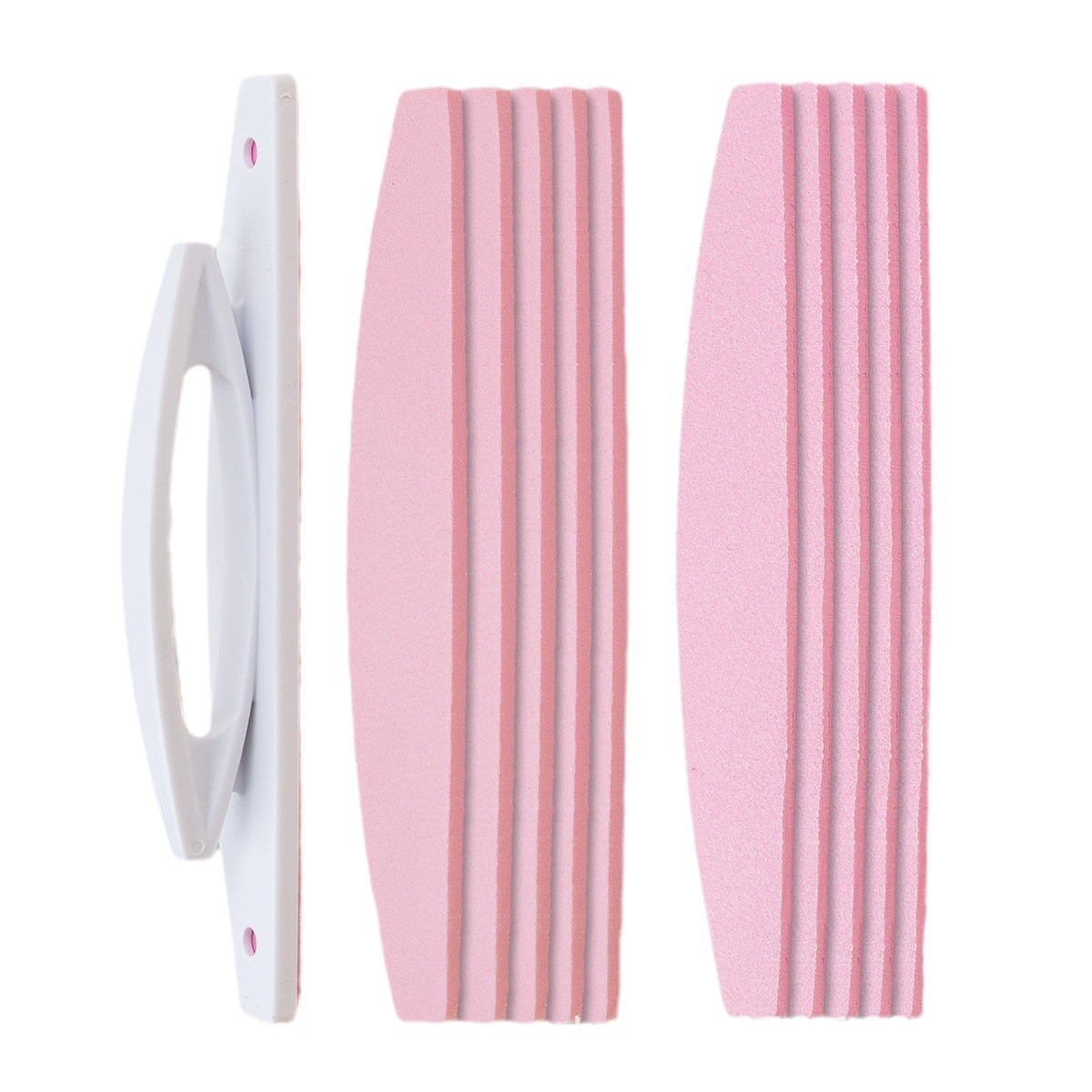 Con mango reemplazable esponja archivo conjunto de 10 piezas medio mes de Arte de uñas tira de arena herramienta negro alto elástico no caer arena manicura