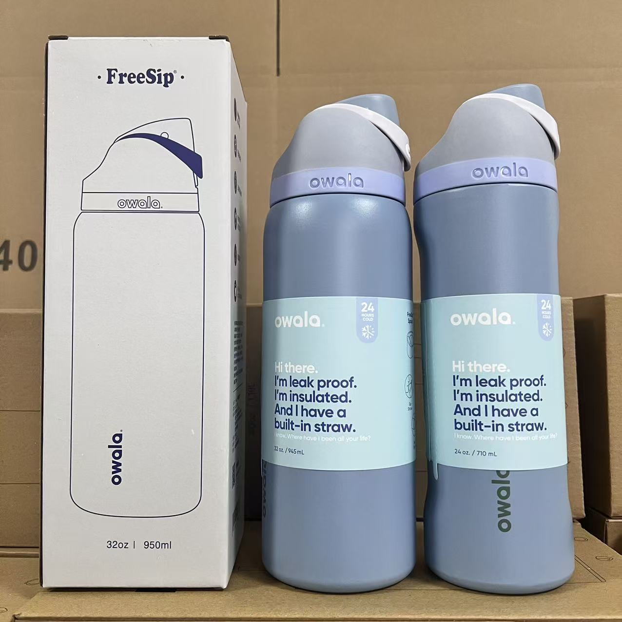 Owala en stock de gran capacidad portátil hervidor de agua al aire libre para hombres tazas de agua caliente de moda para mujeres tazas de fruta deportivas al por mayor