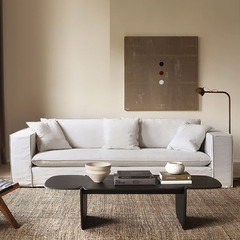 French vintage wabi-sabi style removable fabric sofa for small American-style homes, lazy down sofa