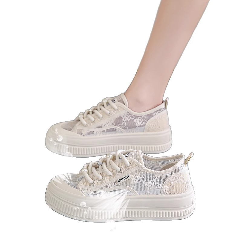 Zapatos de mujer de verano ventilados zapatos de malla de moda 2025 zapatos de pescador zapatos de suela gruesa zapatos delgados zapatos de mujer