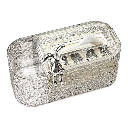 Glacier pattern tissue box living room high-end light luxury paper drawer coffee table multi-function remote control storage box tissue box