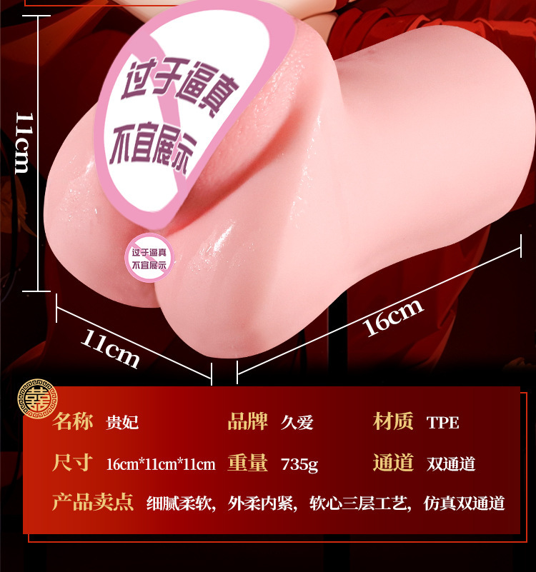 Jiuai Realistic Male Masturbation Cup with TPE Vagina and Buttocks Mold — detail image 14