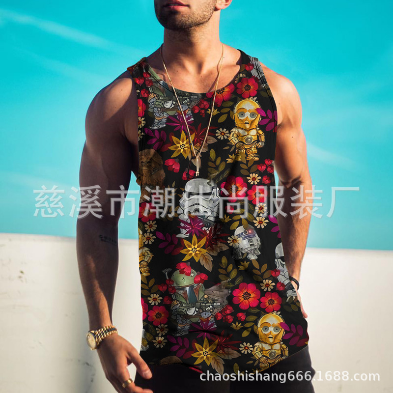 Camiseta sin mangas hombre fitness running verano estilo europeo Venom