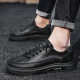 Slip-On Men's Sneakers, Summer Waterproof and Versatile Black Casual Leather Shoes, Men's Sports Heightening Work Safety Shoes