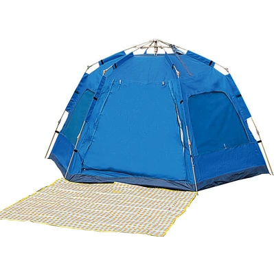 Avtomobil dam çadırları: Quick-Opening Tent Thickened Sun - large-size-4-6-people-250250150-blue-ground-nails-windproof-rope-storage-bag-strapping-rope-single-tent
