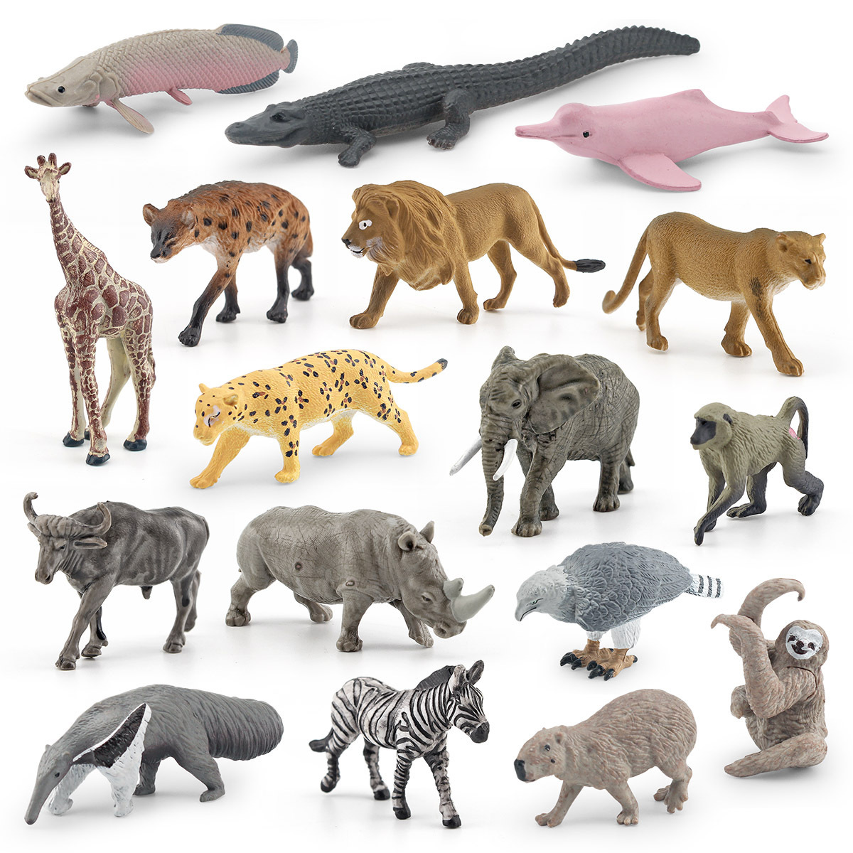 Transfronterizo de simulación de América del Sur no animal modelo perezoso oso olímpico Jaguar cebra León elefante africano adornos estáticos