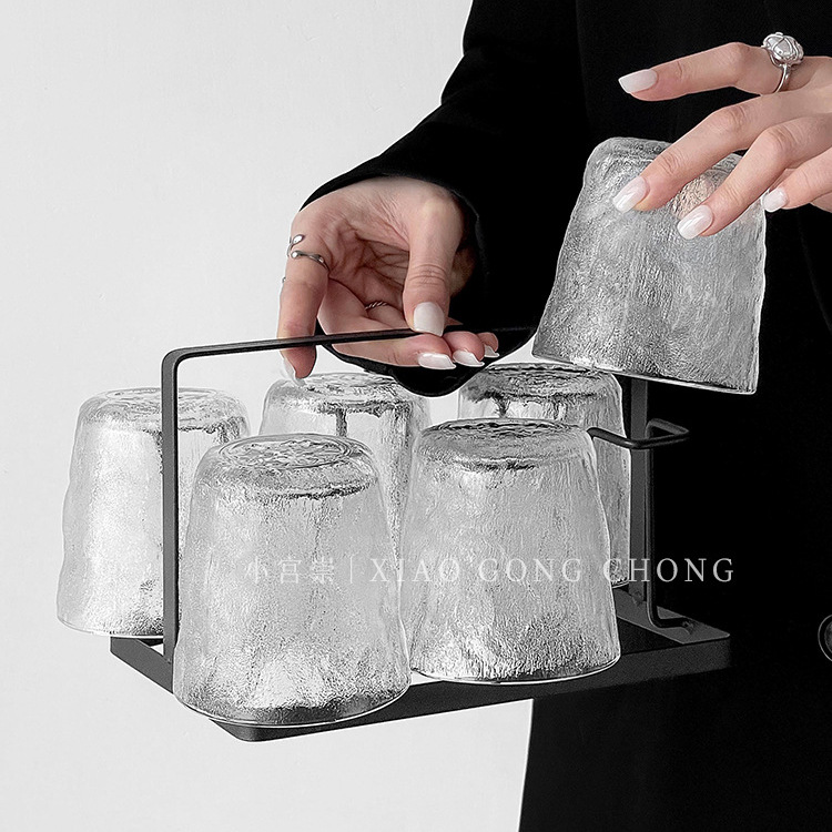 Glass Glacier Home Living Water Cup Set High-end Family Guest Cup Set Taza de jugo Taza de té Taza de vino tinto