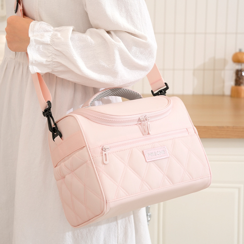 Nueva bolsa de almuerzo portátil de oficina bolsa de almuerzo de estudiantes bolsa de aislamiento térmico al aire libre bolsa de hielo de cubierta curva