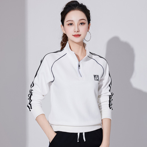  Momenuda New Square Dance Autumn/Winter Stand Collar Zipper Fashion Trendy Sporty Casual Plus Size Women's Hooded Sweatshirt