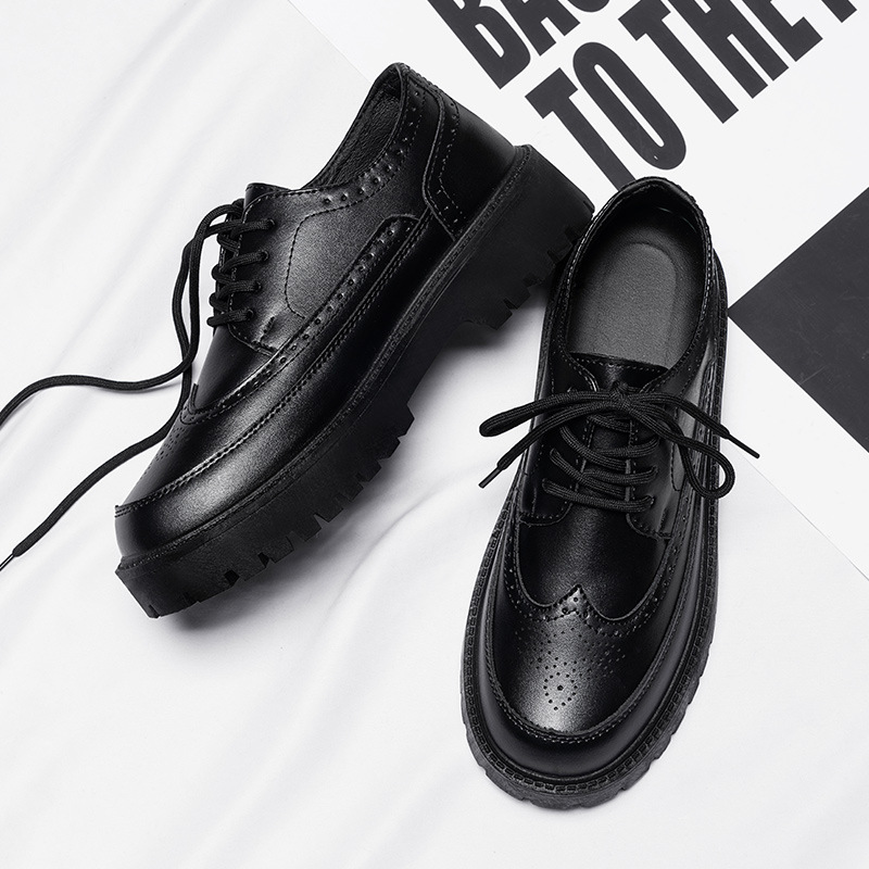2024 otoño estilo británico plataforma zapatos casuales ropa formal zapatos derby boda de negocios traje bajo negro zapatos de hombre de moda image 5