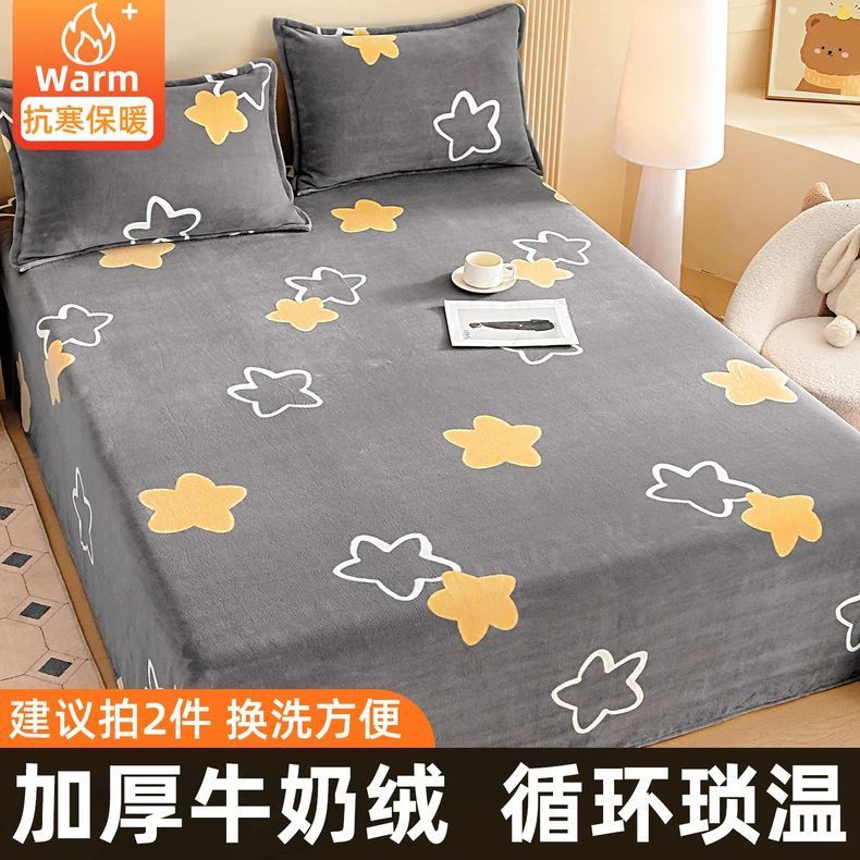 Sábanas de franela de invierno una sola pieza de invierno de leche de coral mantas de peluche invierno sábanas de peluche gruesas