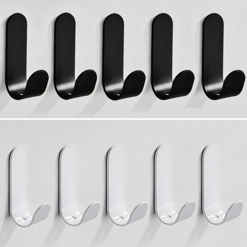 Hook with Strong Adhesive, No-Drill Gun Gray Sticky Hook for Wall Mounting, Heavy-Duty Storage Hook for Kitchen, Bathroom, and Behind Door