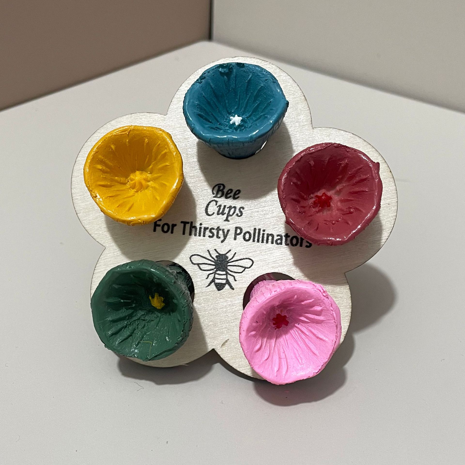 Taza para beber de abeja e insecto de resina, flores, jardín de madera, venta transfronteriza