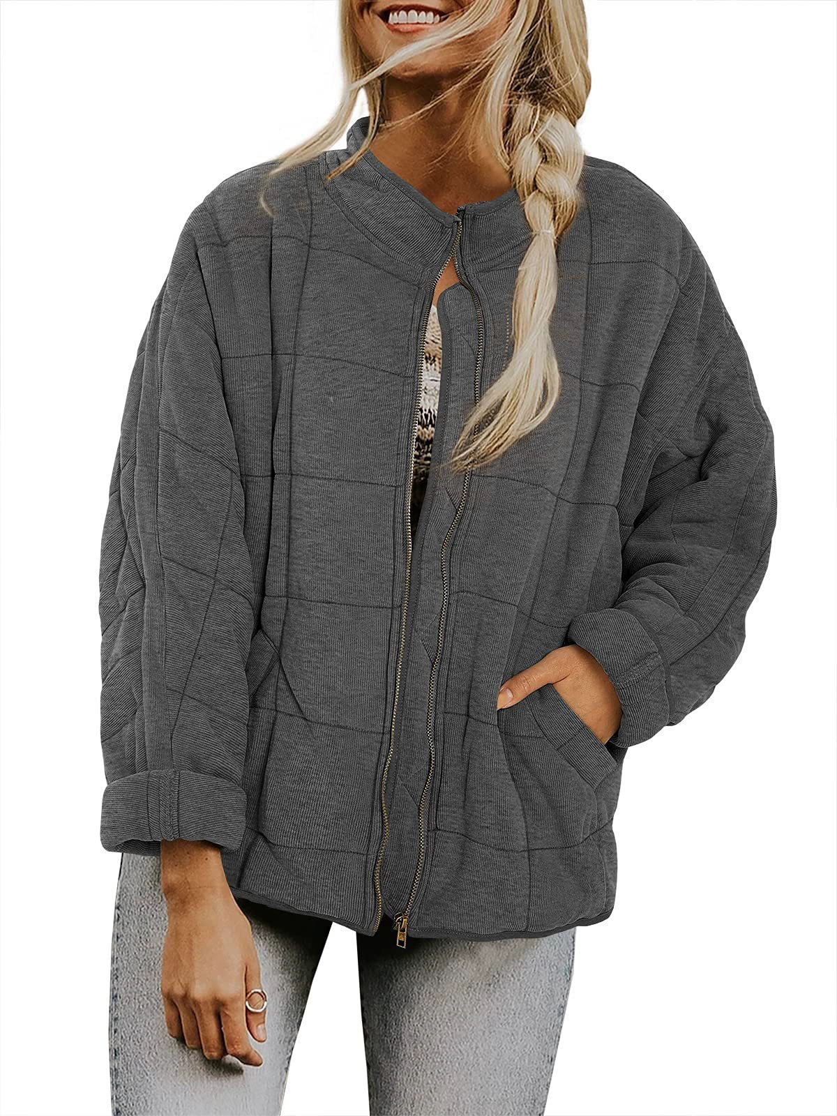 Утепленная куртка-ветровка oversize женская, европейский стиль, длинные рукава, несколько цветов S–XXL
