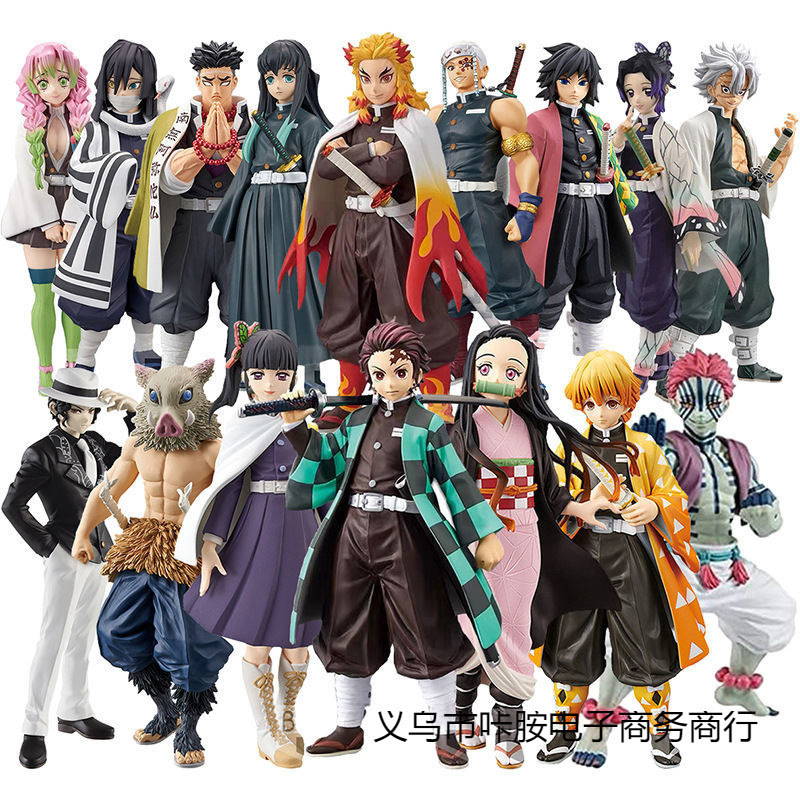 Demon Slayer: Kimetsu No Yaiba Figures Tanjiro Nezuko Zenitsu Kyojuro Rengoku Kamado Shinobu Model Ornaments Gifts